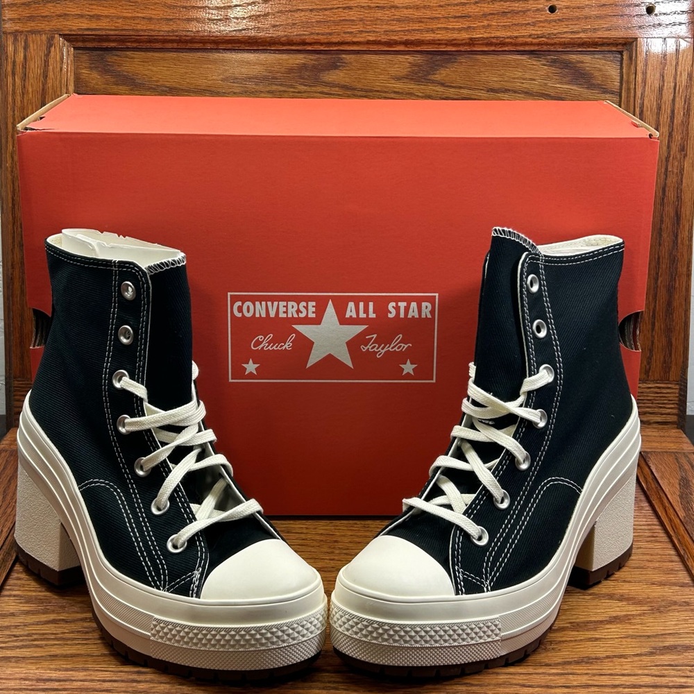 Converse Chuck 70 De Luxe Heel Hi Black Egret‎ Heels